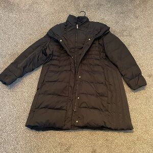 T Tahari Women's Long Black Quilted Winter Coat